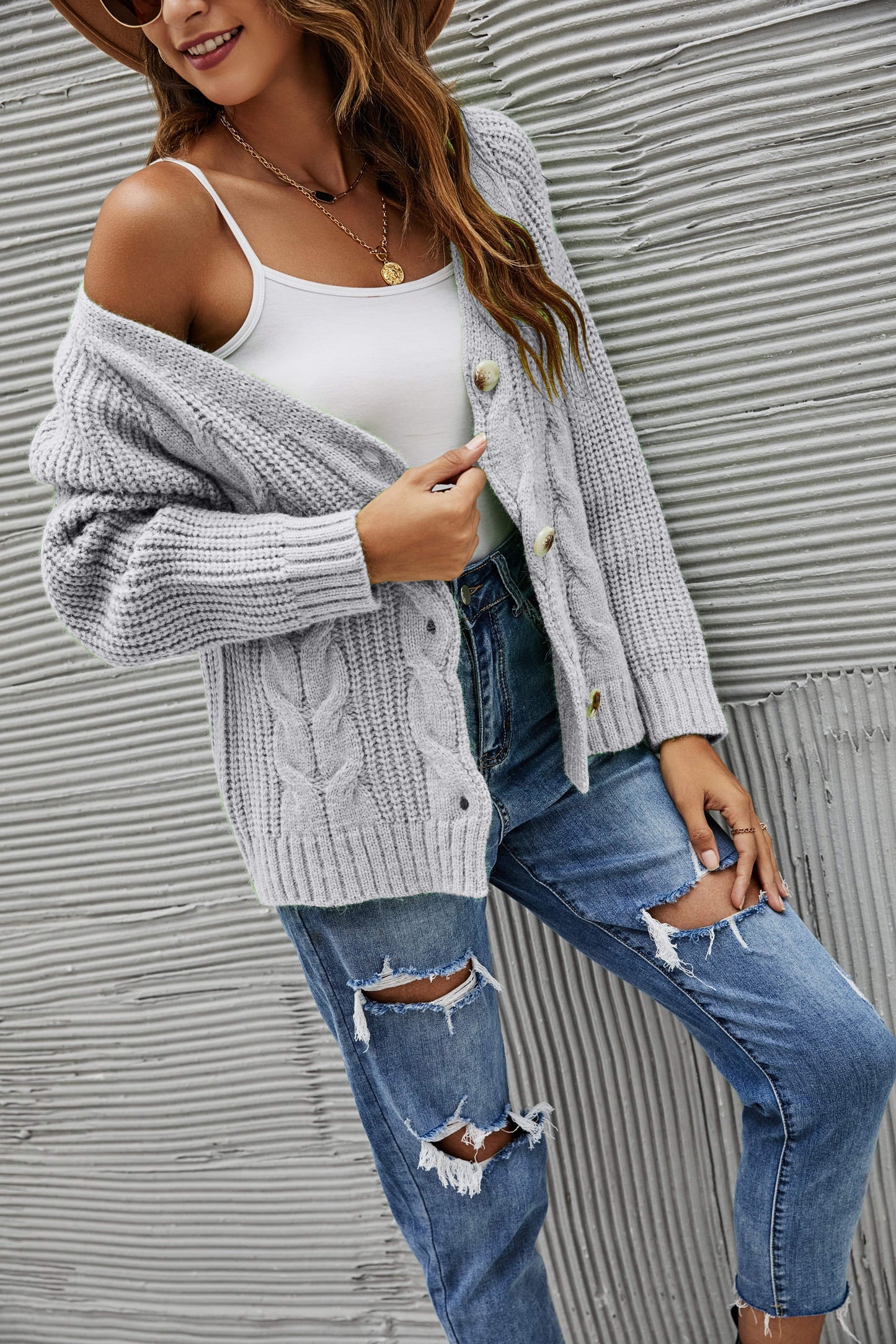 Chunky Cable Knit Cardigan