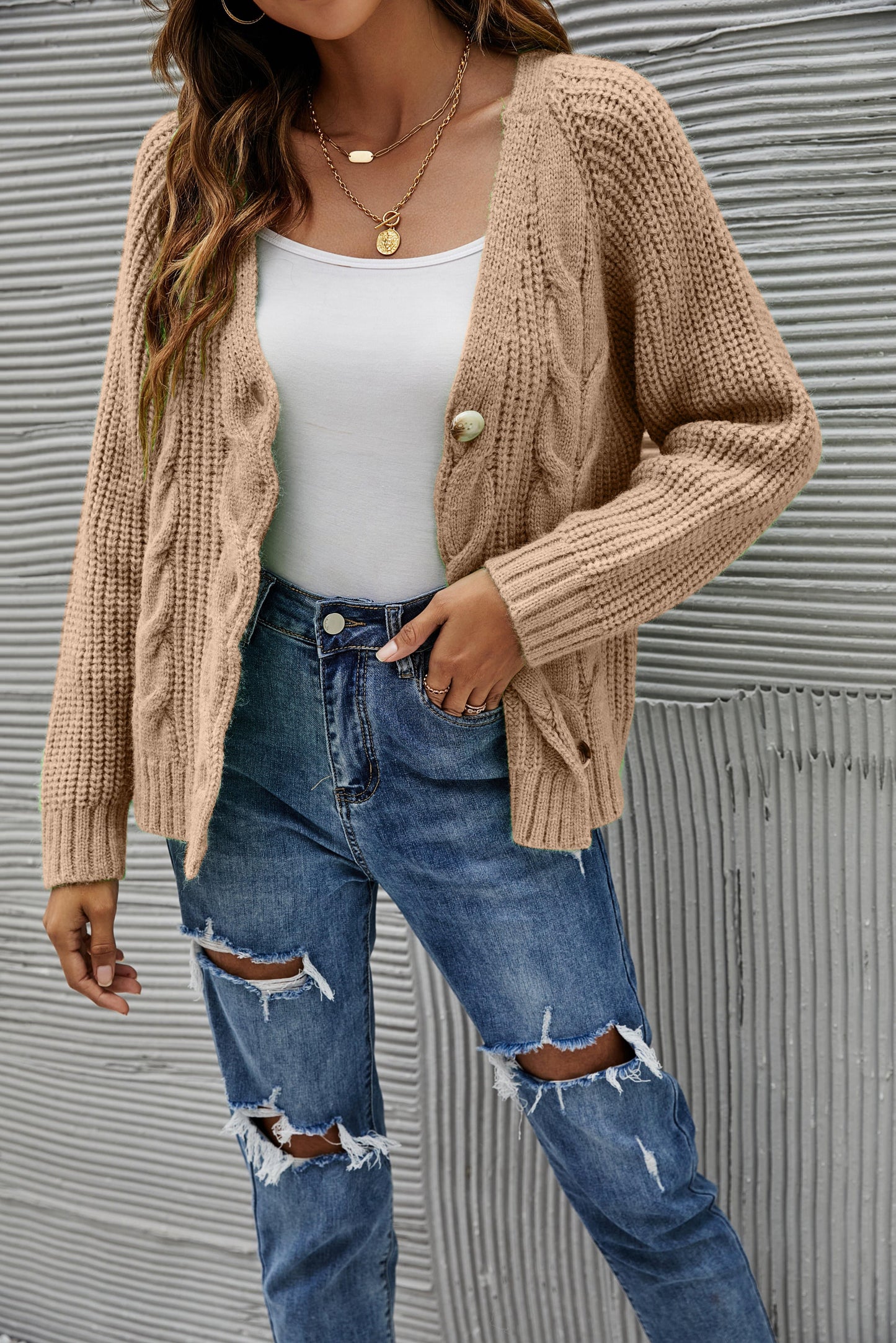 Chunky Cable Knit Cardigan