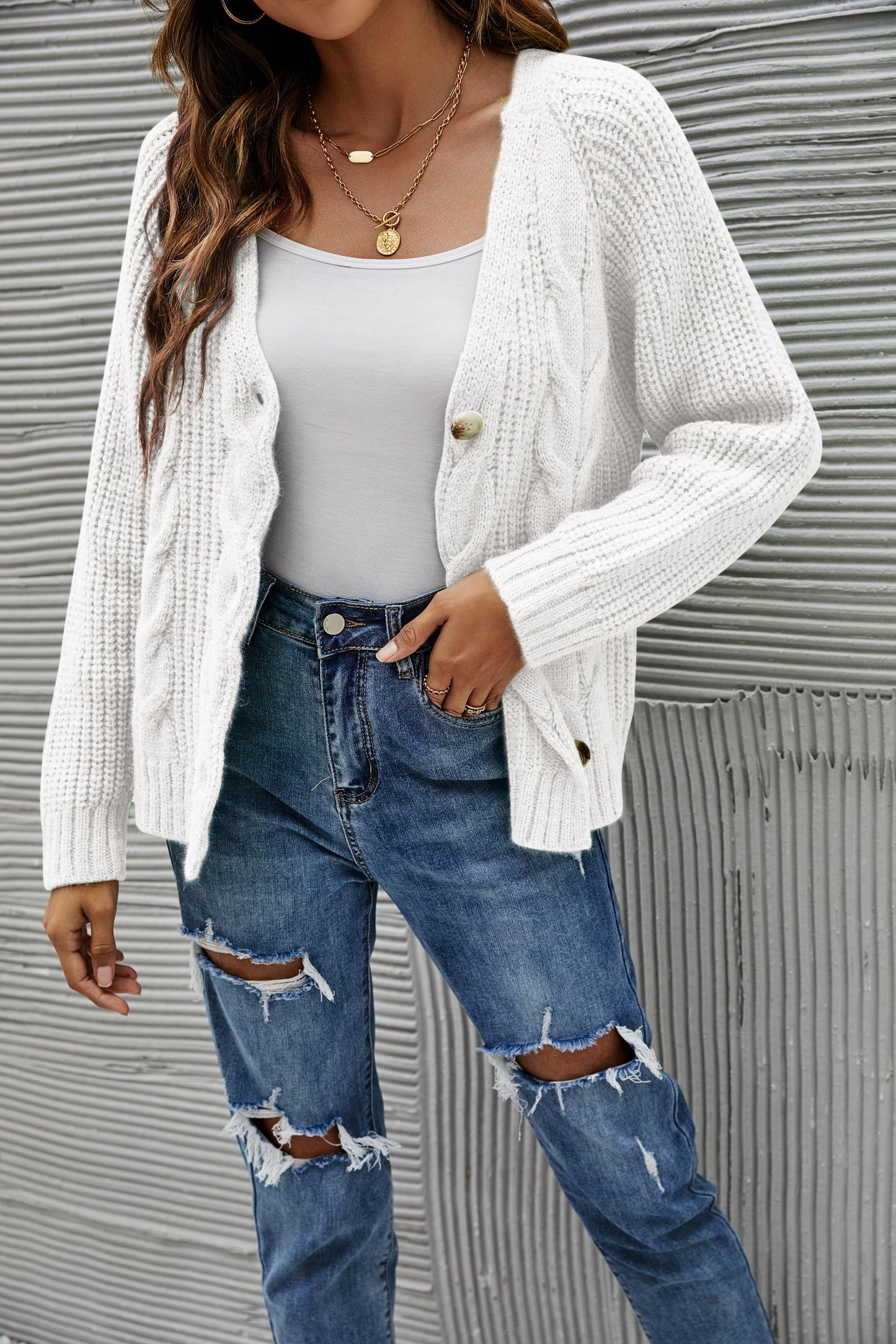 Chunky Cable Knit Cardigan