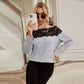 Lace Trim Off Shoulder Pullover