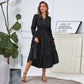 Collared Long Sleeve Tiered Dress