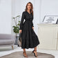 Collared Long Sleeve Tiered Dress