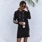 Leopard Stripe Hoodie Dress