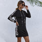 Leopard Stripe Hoodie Dress