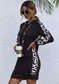 Leopard Stripe Hoodie Dress