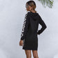Leopard Stripe Hoodie Dress