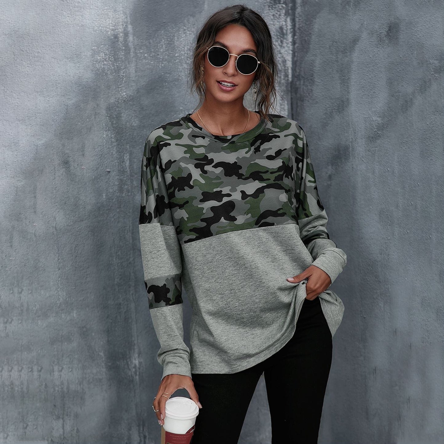 Camouflage Two Tone Sweater