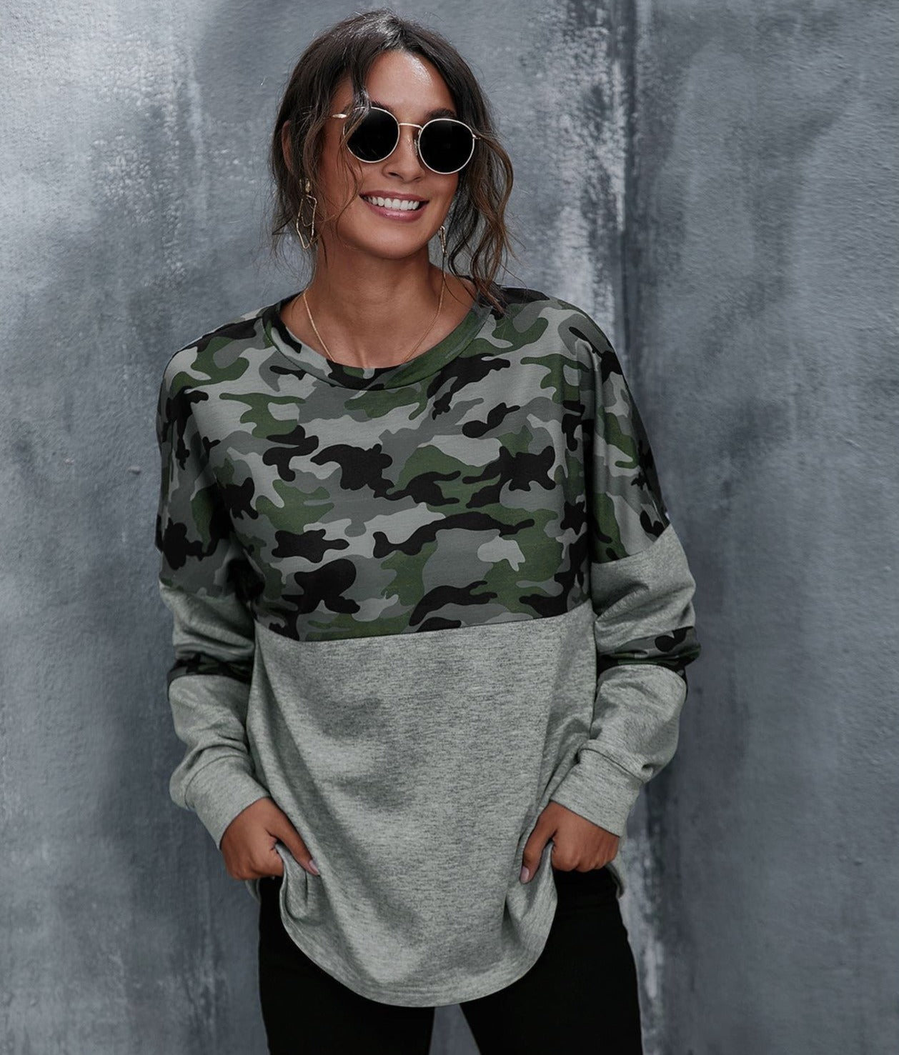 Camouflage Two Tone Sweater