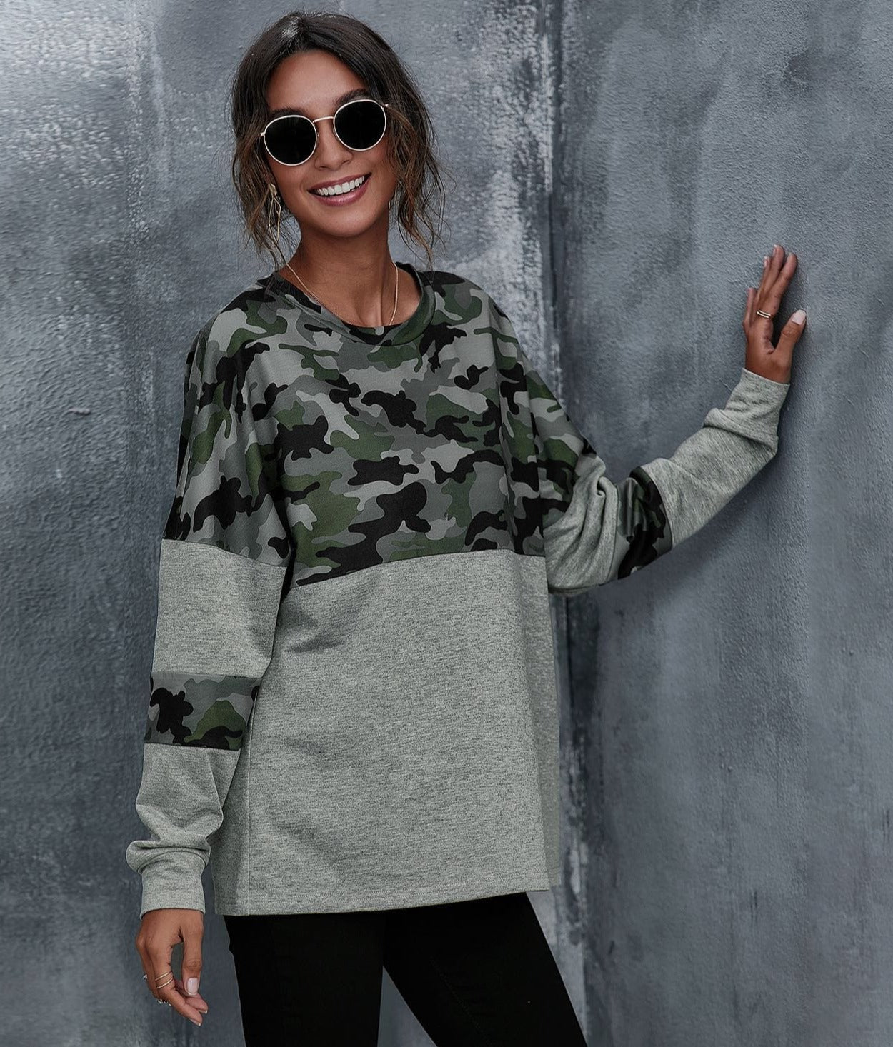 Camouflage Two Tone Sweater