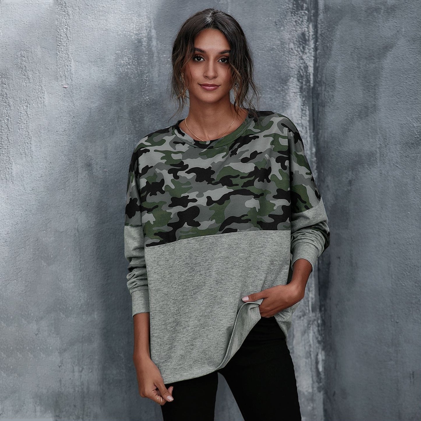 Camouflage Two Tone Sweater