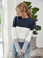 Textured Knit Color Block Striped Sweater