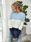 Textured Knit Color Block Striped Sweater