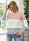 Textured Knit Color Block Striped Sweater