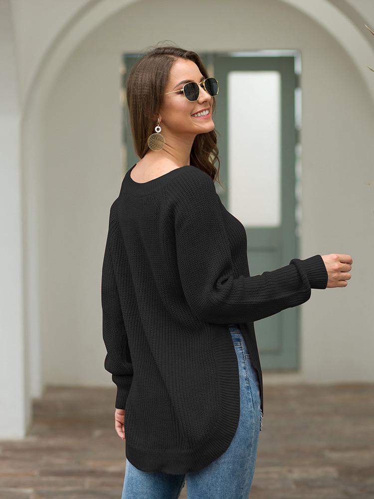 Rounded Hem Knit Sweater