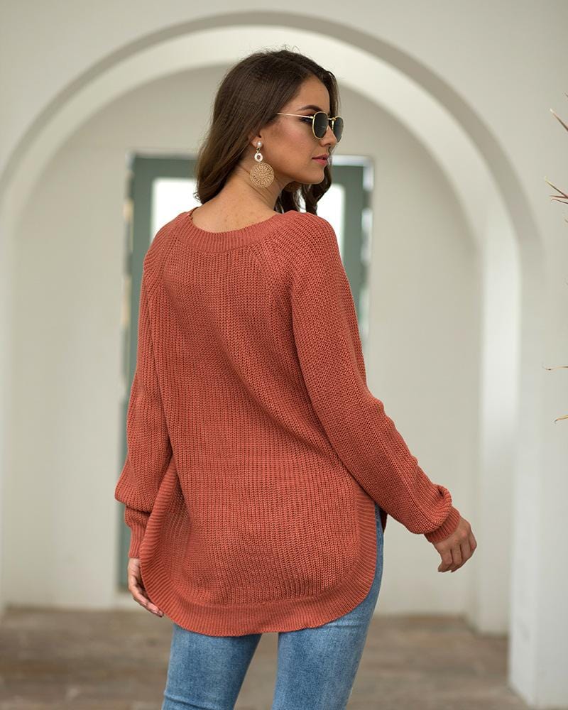 Rounded Hem Knit Sweater