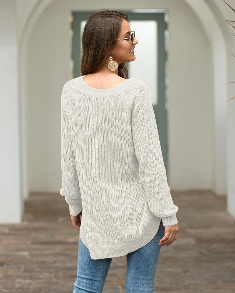 Rounded Hem Knit Sweater