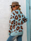 Drop Shoulder Leopard Knit Sweater