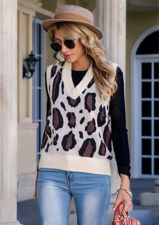 Leopard Print Sweater Vest