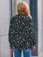 Shirred High Neck Floral Blouse