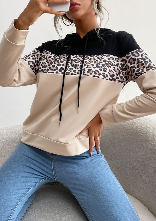 Triple Tone Leopard Print Hoodie