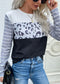 Round Neck Mixed Print Sweater