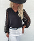 Clip Dot Sheer Sleeve Blouse