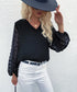 Clip Dot Sheer Sleeve Blouse