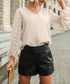 Clip Dot Sheer Sleeve Blouse