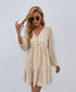 Ruffle Hem Long Sleeve Dress