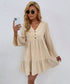 Ruffle Hem Long Sleeve Dress