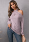 Cross Neck Cold Shoulder Sweater