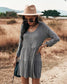 Button Down Tiered Shift Dress