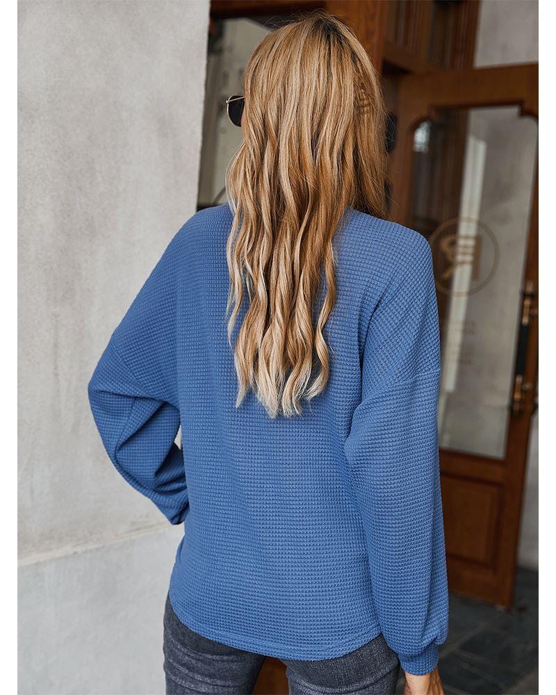 Contrast Button Shoulder Detail Sweater