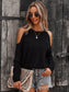Solid Cold Shoulder Knit Sweater