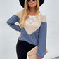 Lace Detail Waffle Knit Sweater