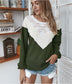 Lace Detail Waffle Knit Sweater