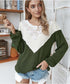 Lace Detail Waffle Knit Sweater