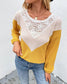 Lace Detail Waffle Knit Sweater