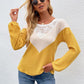 Lace Detail Waffle Knit Sweater