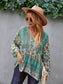 V Neck Boho Floral Blouse