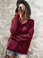 Contrast Half Button Textured Knit Sweater