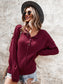 Contrast Half Button Textured Knit Sweater