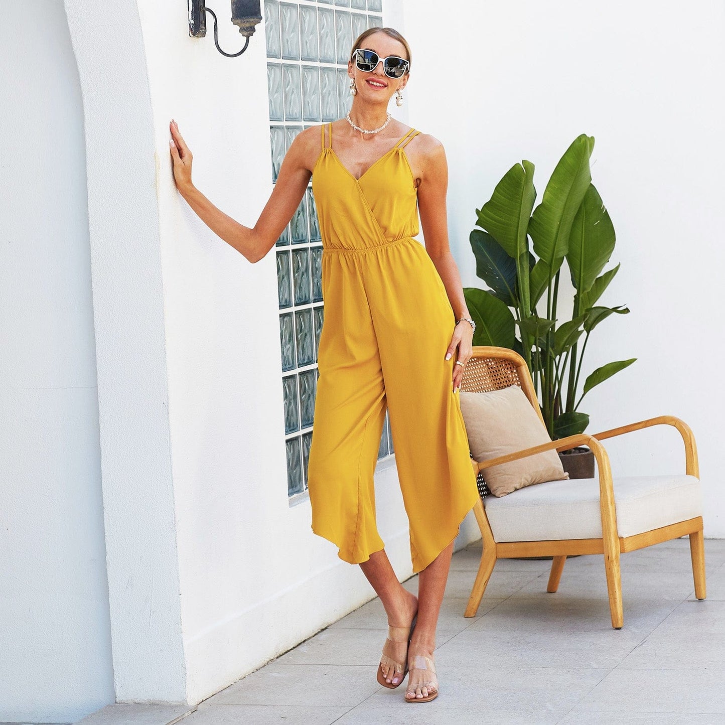 Everyday Cross Front And Back Strappy Jumpsuit Romper