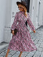 High Neck Floral Vintage Dress