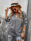 V Neck Contrast Button Sweater