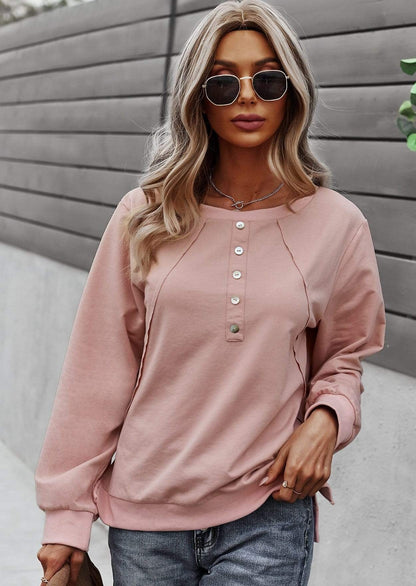 Half Button Front Sweater