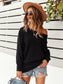 One Shoulder Textured Knit Sweater