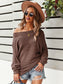 One Shoulder Textured Knit Sweater