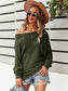 One Shoulder Textured Knit Sweater