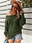 One Shoulder Textured Knit Sweater